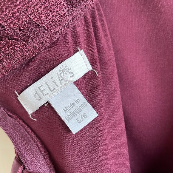 dELiA*s Maroon Lace Ribbon Belt Dress - Picture 6 of 6
